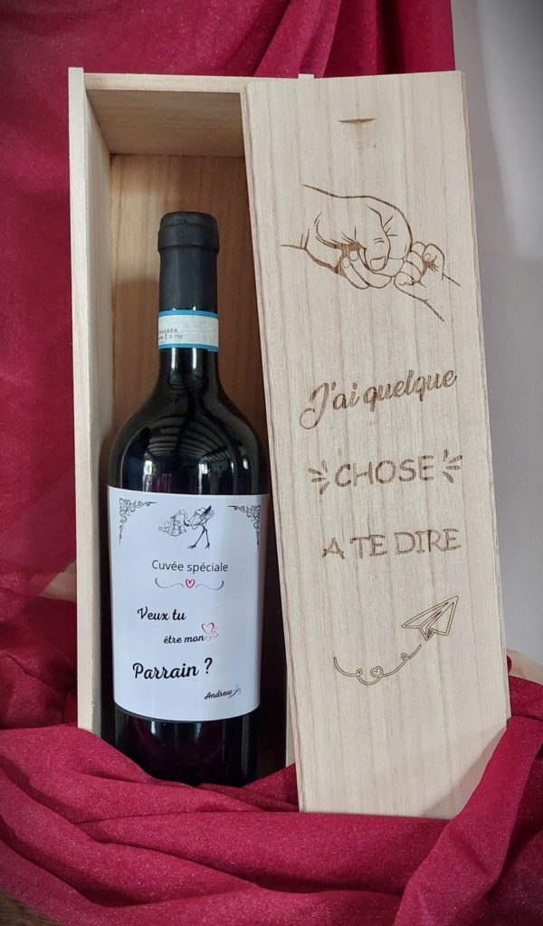 Coffret de vin pour demande de parrain