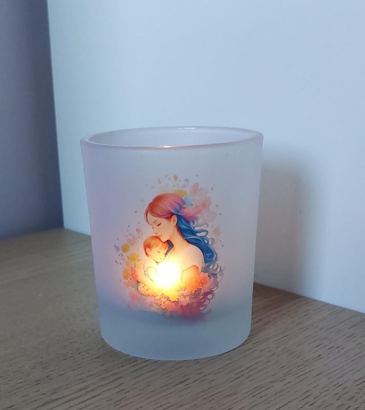 Photophore personnalisable en verre fumé